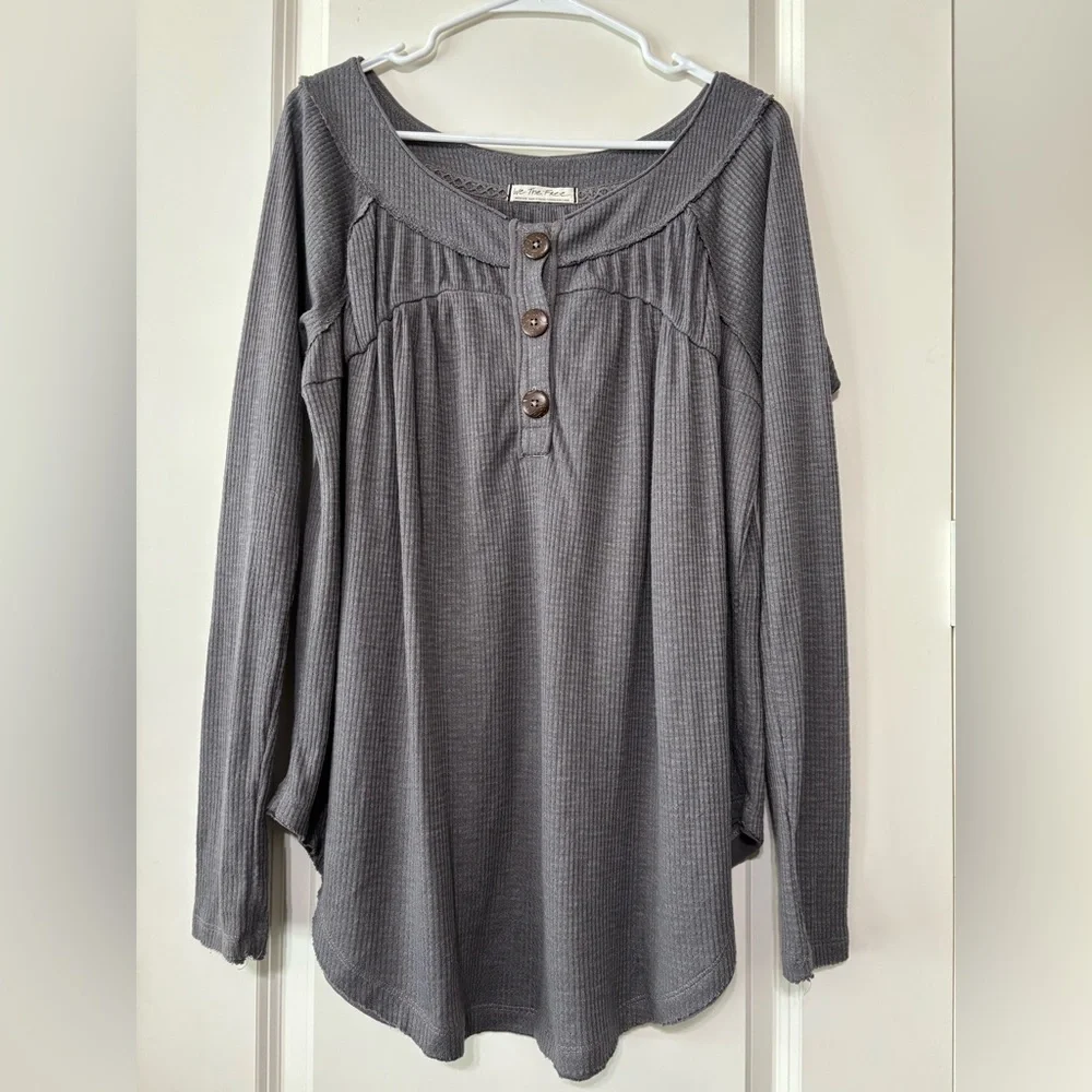 We The Free Light Weight Long Sleeve Waffle Knit Tunic Top Like New Medium - Picture 1 of 9